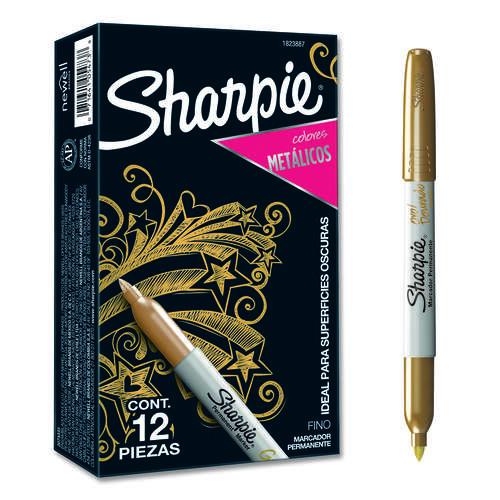 Marcador Permanente Sharpie fino color métalico x 12 unds.