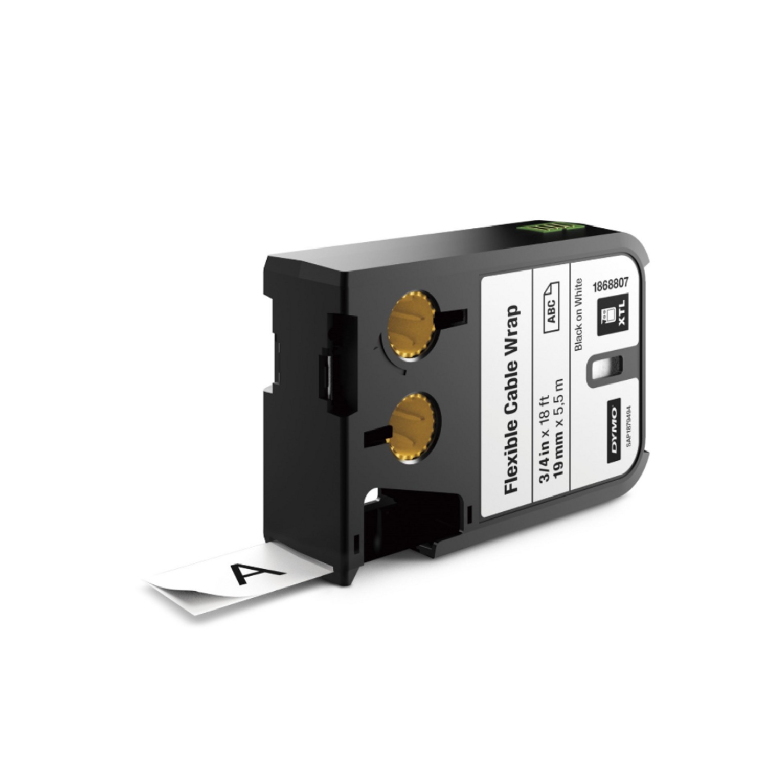 Cinta Dymo XTL para envoltura de cable flexible 19 mm fondo blanco Cinta Dymo XTL para envoltura de cable flexible 19 mm fondo blanco